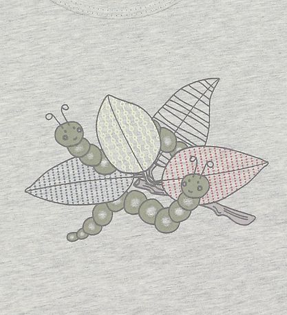 Fixoni T-Shirt - Graumeliert meliert m. Print
