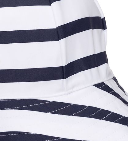 Petit Crabe Badekappe - Frey - UV50+ - Weiß/Navy Gestreift