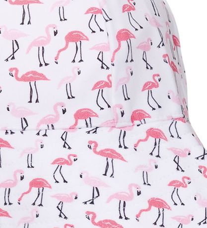 Petit Crabe Badekappe - Frey - UV50+ - Weiß m. Flamingo