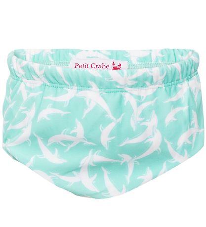 Petit Crabe Badblöjor - Leo - UV50+ - Mint m. Delfiner
