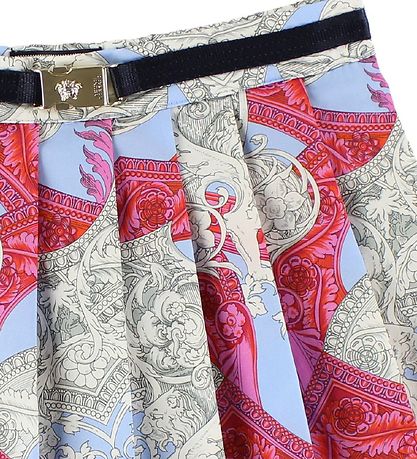 Young Versace Skirt - Light Blue w. Red/White Print