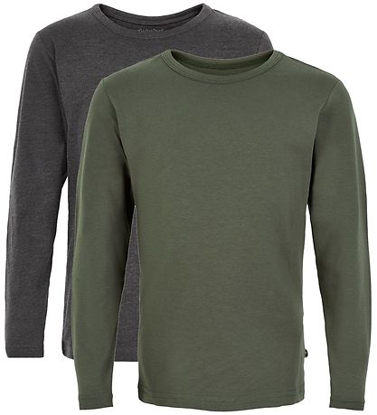 Minymo Blouse - 2-Pack - Charcoal Grey/Army