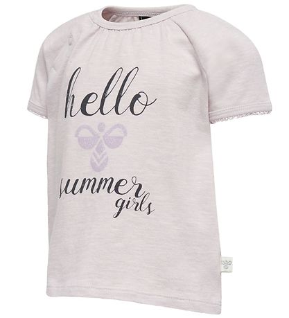 Hummel Stuttermabolur - HMLKaya - Ljós Fjólublátt M. Texti