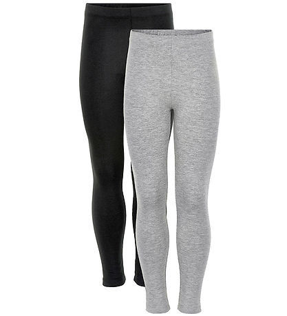 Minymo Leggings - 2-Pack - Black/Grey