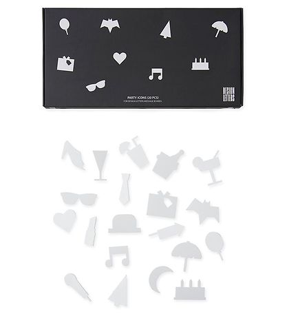 Design Letters Icons - Party - White
