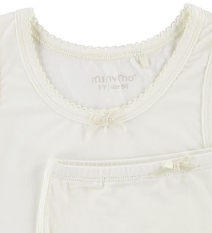 Minymo Undertøy - Bambus - Hvit m. Blonder