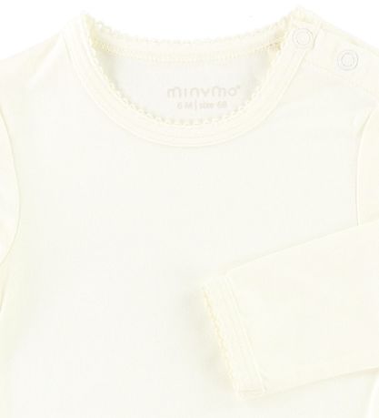 Minymo Bodysuit L/S - Bamboo - White