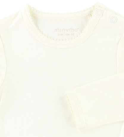 Minymo Romper l/s - Bamboe - Wit