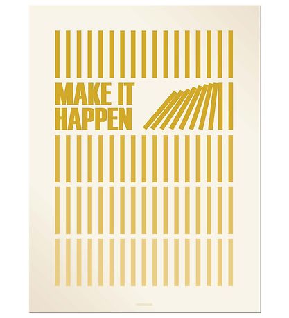 Vissevasse Poster - 30x40 - Make It Happen - Okergeel