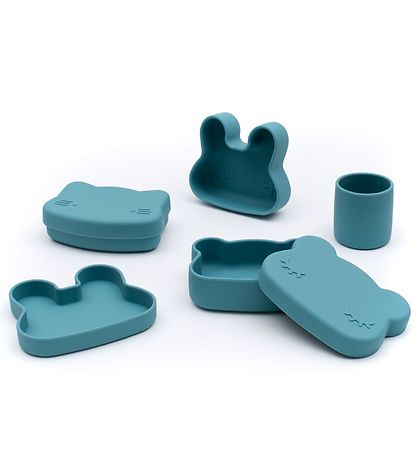 We Might Be Tiny Snackbox - Rabbit - Silicone - Petrol