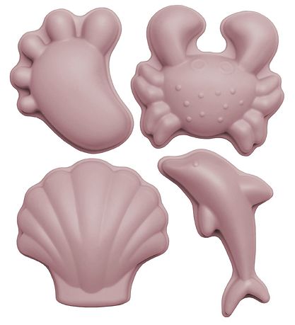 Scrunch Sand Molds - 4 pcs - Silicone - 6,5-10,5 cm - Pink