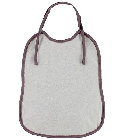 Smallstuff Lätzchen m. Tasche - Groß - Mattes Lila m. Blätter