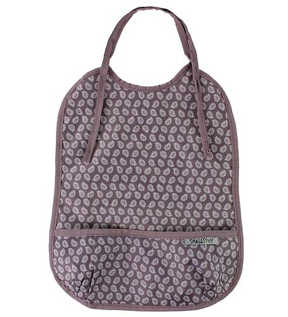 Smallstuff Lätzchen m. Tasche - Groß - Mattes Lila m. Blätter