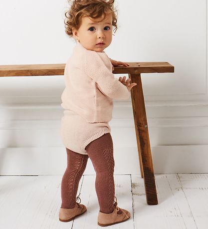 Condor Tights w. Pointelle - Dusty Rose