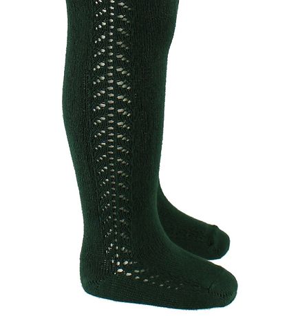 Condor Tights w. Pointelle - Bottle Green