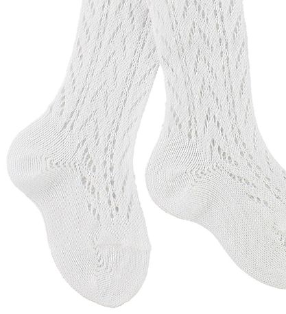 Condor Tights w. Pointelle - White