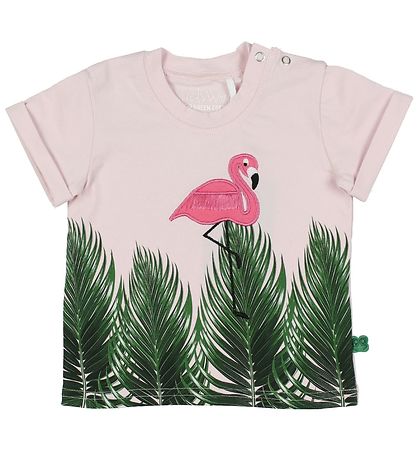 Freds World Stuttermabolur - Bleikt M. Lauf mynstur/Flamingo