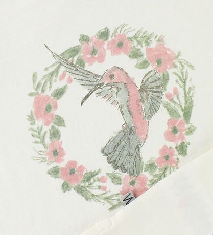 Wheat T-shirt - Flower Bird - Ivory w. Print