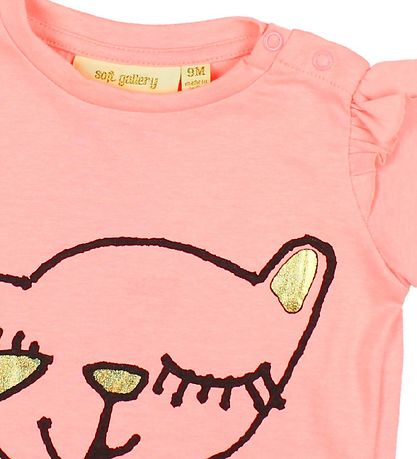 Soft Gallery T-shirt - Sif - Neon Orange w. Print