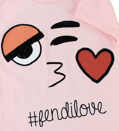Fendi Kids T-Shirt - Pink m. Gesicht
