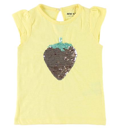 Mini A Ture Top - Annaline - Gul m. Jordgubbar