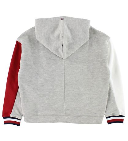Tommy Hilfiger Kapuzenpullover - Graumeliert m. Rot/Weiß