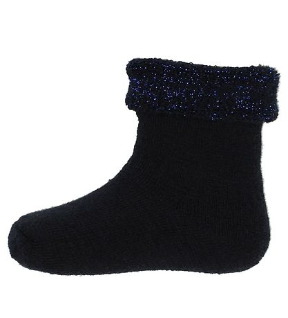 Melton Baby Socks - Wool - Navy w. Glitter