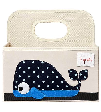 3 Sprouts Storage Basket w. Handle - 25x28x26 - Whale