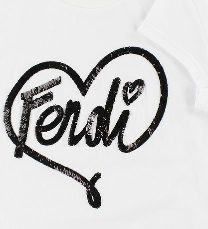 Fendi Kids T shirt White w. Sequins Cheap Delivery