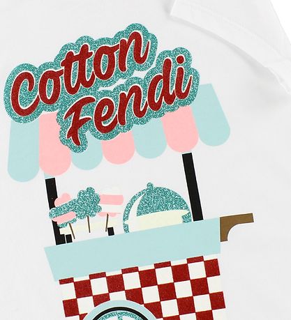 Fendi Kids T-shirt - White w. Glitter Print