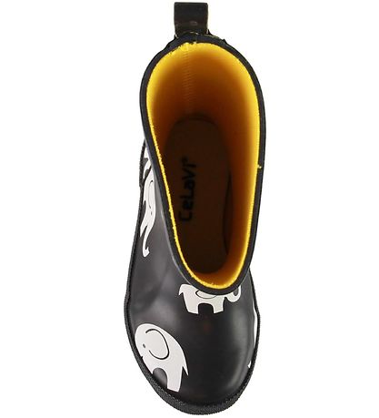 CeLaVi Rubber Boots - Black w. Elephants