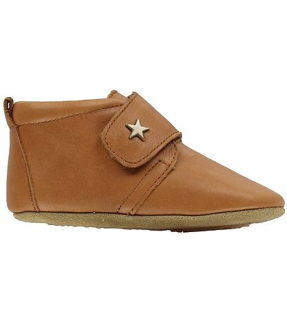 Bisgaard Skinntofflor - Cognac m. Stjärna