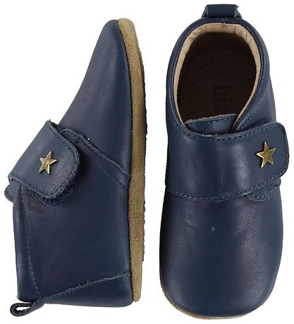 Bisgaard Soft Sole Leather Shoes - Navy w. Star