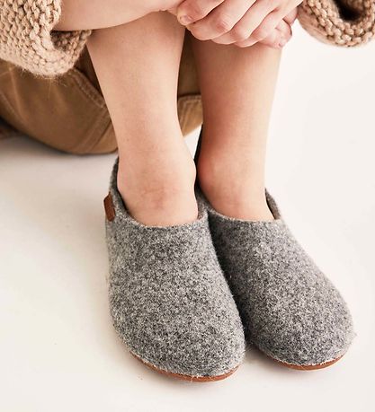 Bisgaard Slippers - Wool - Grey