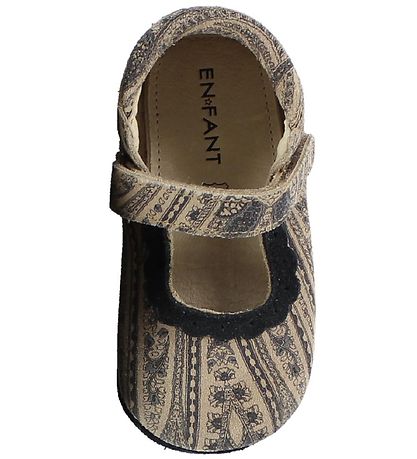 En Fant Ballerina Slippers - Beige w. Velcro