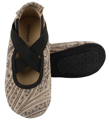En Fant Ballerina Slippers - Beige w. Velcro