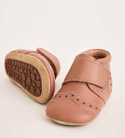 Bisgaard Soft Sole Leather Shoes - Rose w. Pointelle