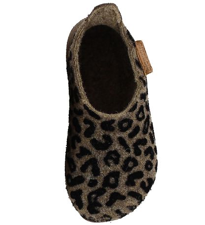 Bisgaard Inniskór - Ull - Brúnt Leopard