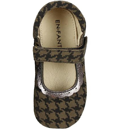 En Fant Ballerina Slippers - Brown/Black Pattern