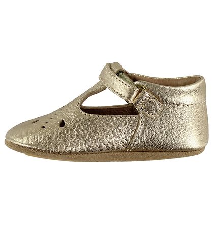 Bisgaard Ballerina Hausschuhe - Gold m. Muster