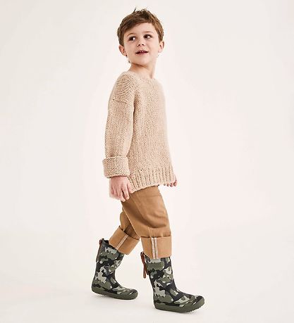 Bisgaard Rubber Boots - Green Army Print