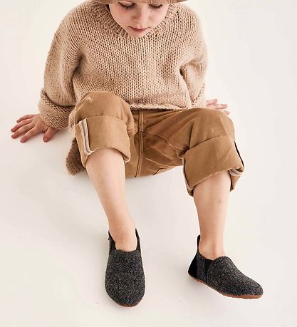 Bisgaard Slippers - Wool - Wool Sailor - Charcoal Grey
