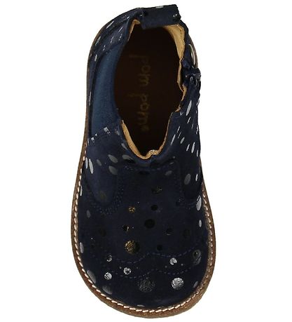Pom Pom Boots - Navy w. Dots