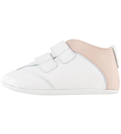 Emporio Armani Leder-Krabbelschuhe - Weiß m. Puder