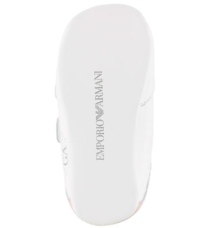 Emporio Armani Leder-Krabbelschuhe - Weiß m. Puder