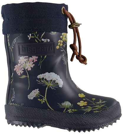 Bisgaard Thermo Boots - Navy w. Flowers/Laces