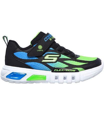 Skechers Skór M. Ljós - Dezlo - Svart/Blár/Skær grænt