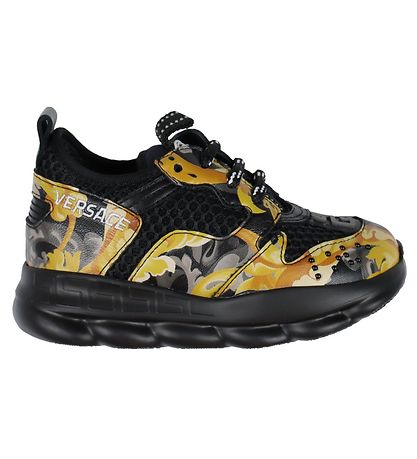 Versace black and gold sneakers cheap