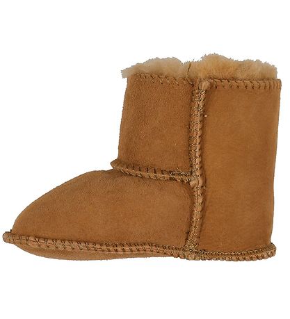 En Fant Fårskinnstofflor m. Foder - Leather Brown