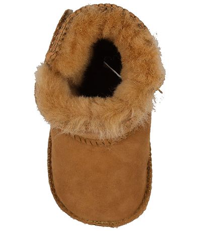 En Fant Fårskinnstofflor m. Foder - Leather Brown